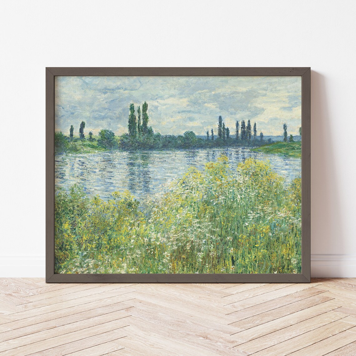 Seine River Poplar Trees Impressionist Water Landscape Vintage Poster - Image 2