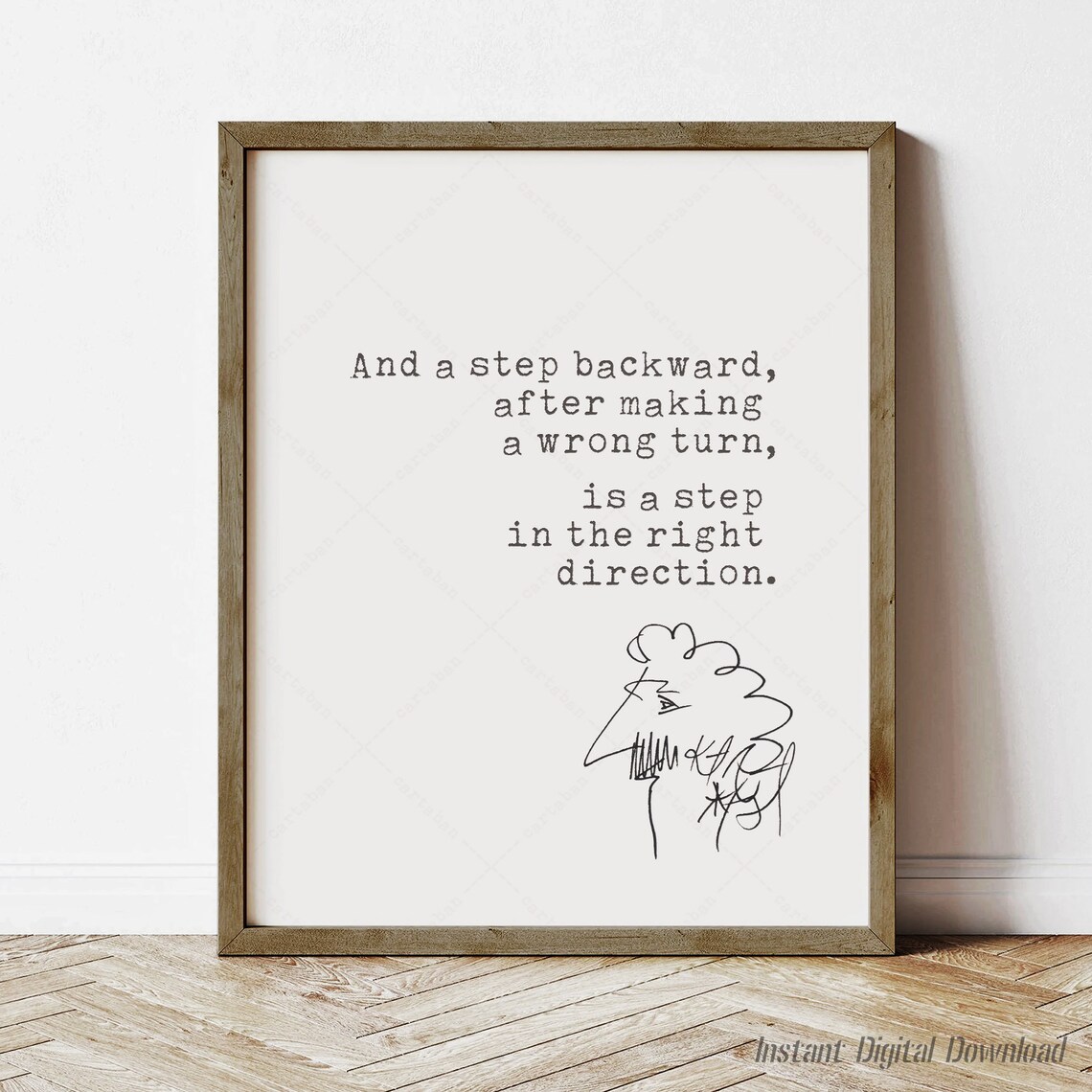 Kurt Vonnegut Step Backward Wrong Turn Right Direction Quote Art Poster