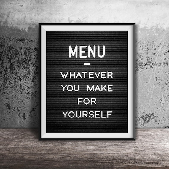 Make It Yourself Unframed Photography Print Funny Kitchen Bar Decor Menu Board Wall Art Whatever You Make For Yourself