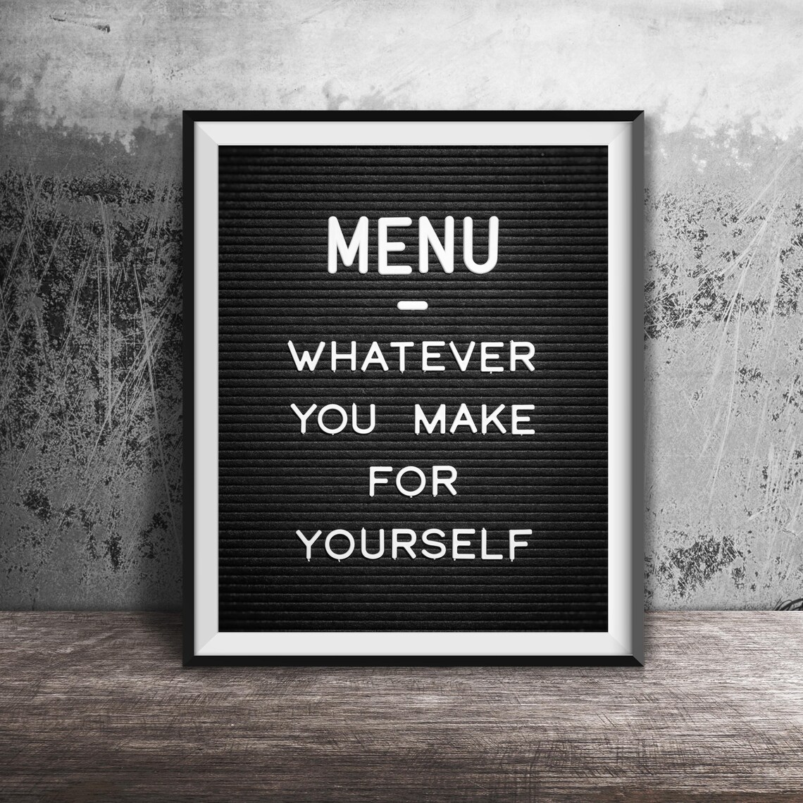 Make It Yourself Unframed Photography Print Funny Kitchen Bar Decor Menu Board Wall Art Whatever You Make For Yourself