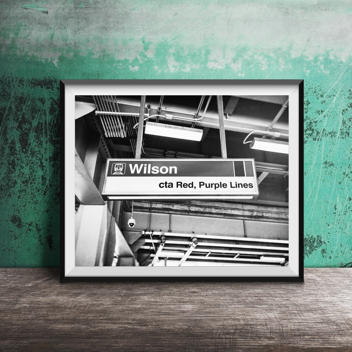 Wilson CTA Red Purple Lines Uptown Chicago Station Sign Poster - Image 2