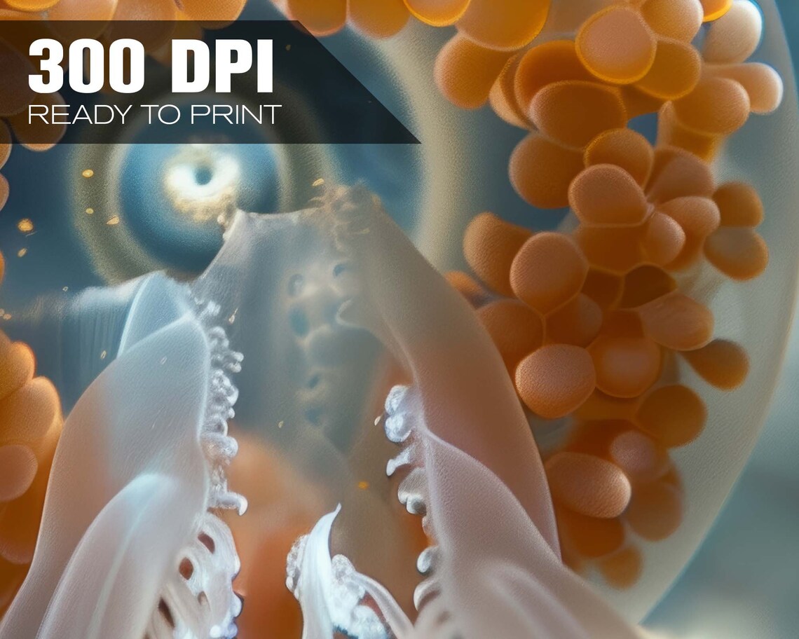 Jellyfish Macro Close Up Translucent Tentacles Ocean Detail Art Poster - Image 4