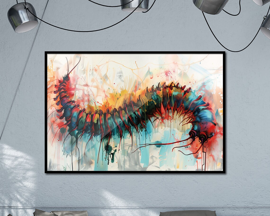Microcosm Collection Centipede Abstract Painting