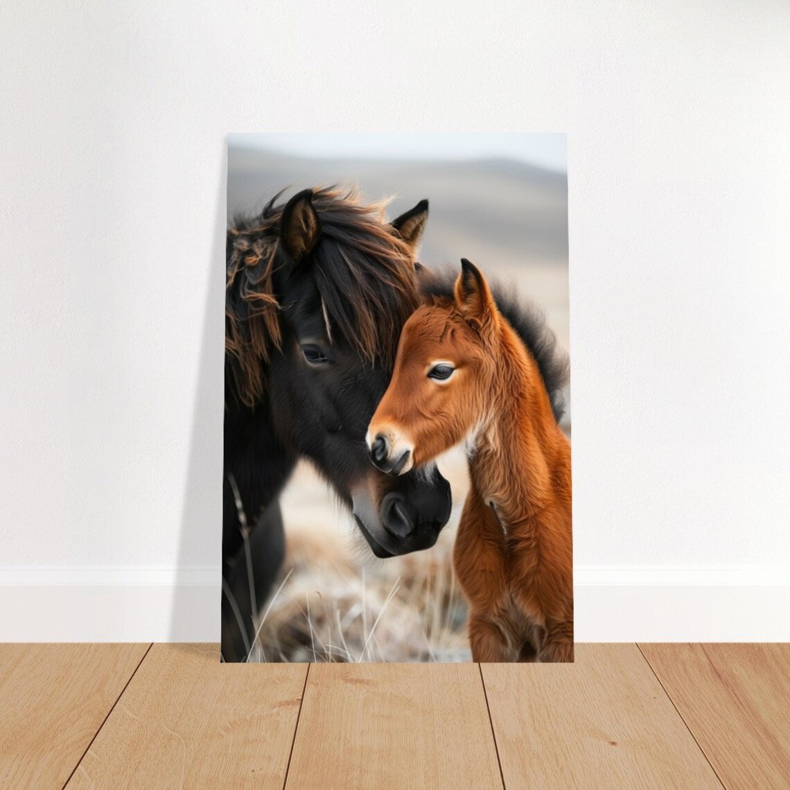 Mother Horse And Foal Nuzzling Chestnut Mare Portrait Poster - Image 4