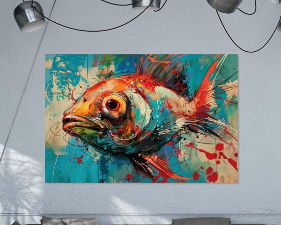 Microcosm Collection Fish Vibrant Art Wall Decor Poster Art Print Abstract Illustration