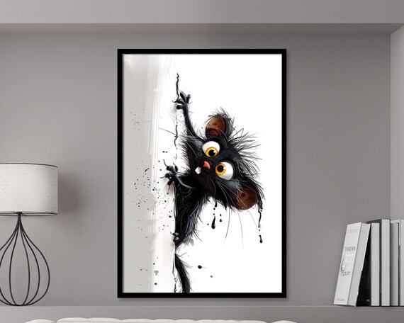 Climbing Critters Hamster Funny Vibrant Pet Wall Decor Art Print Abstract Illustration