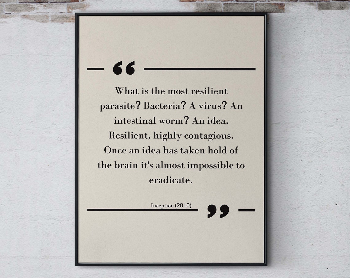 What Is The Most Resilient Inception Famous Quote Print Film Wall Art Movie Quote Poster Movie Saying Wall Decor Print