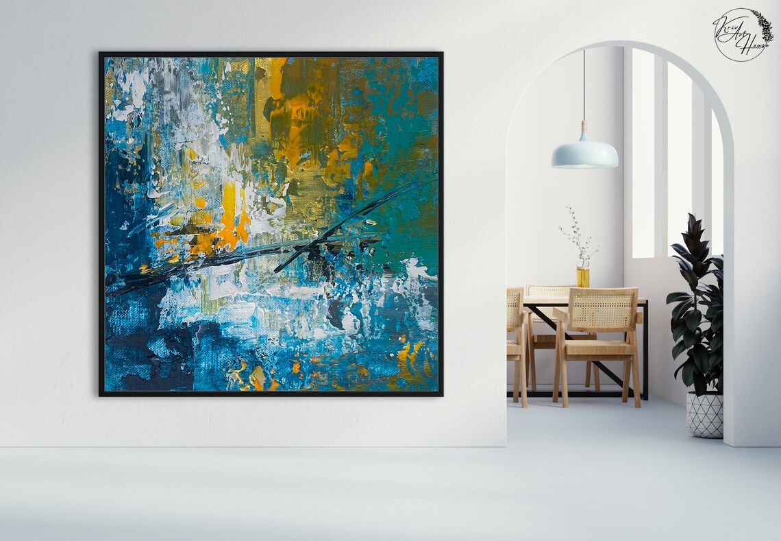 Abstract Palette Knife Acrylic Oil Art Print - Image 4