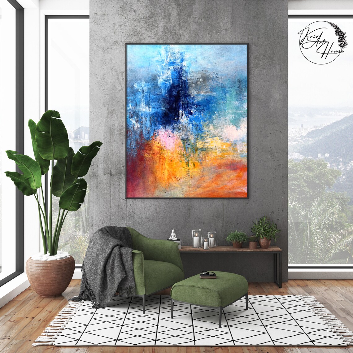 Colorful Abstract Art Print, Oversized Wall Art - Image 2