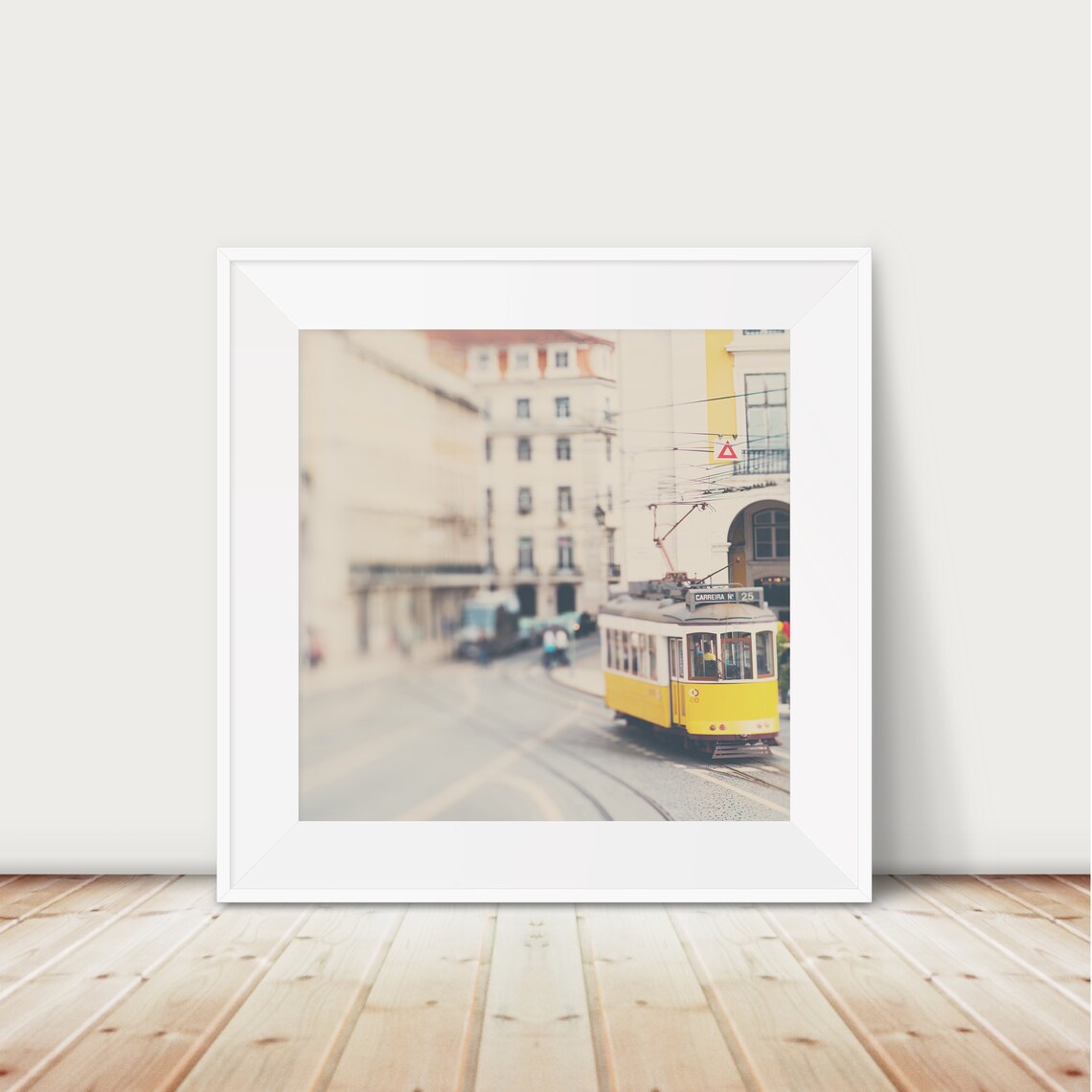 Lisbon Yellow Tram Number 25 Street Photography Portugal Travel Poster