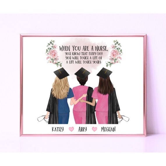 Nurse Graduation Touch a Life Three Nurses Quote Keepsake Poster