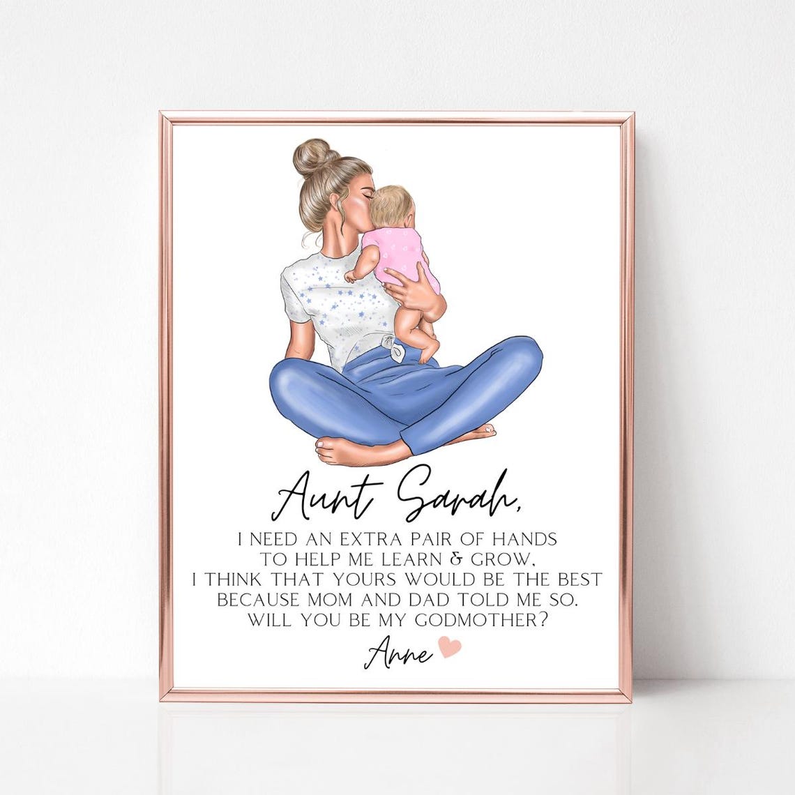 Personalized Godmother Proposal Print Will You Be My Godmother Gift - Image 6