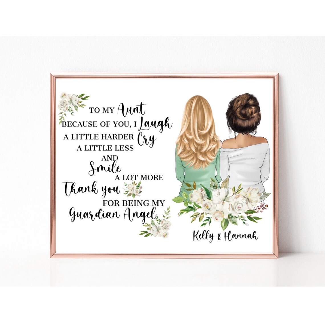 To My Aunt Laugh Harder Guardian Angel Thank You Quote Poster - Image 2