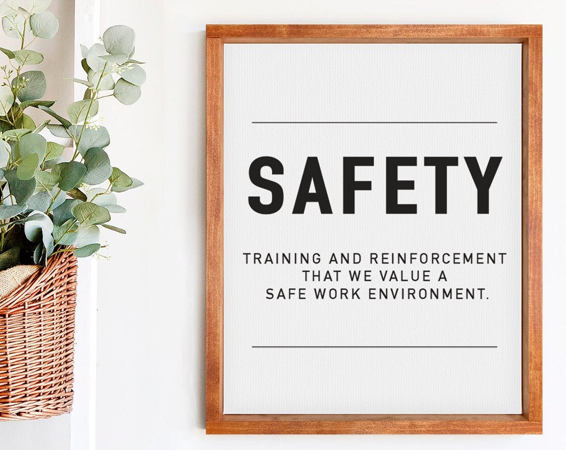 Safety Training and Reinforcement Workplace Definition Poster