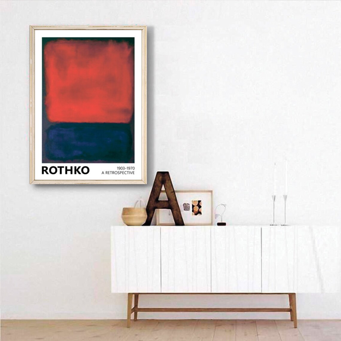 Mark Rothko Red Blue Abstract Retrospective Art Poster Vintage Wall Decor - Image 3
