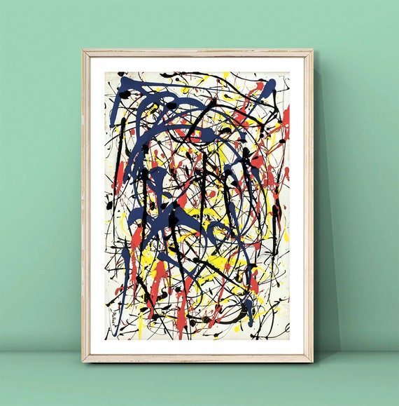 Jackson Pollock Colorful Abstract Print Exhibition Poster Pollock Painting Pollock Wall Art Expressionism Poster