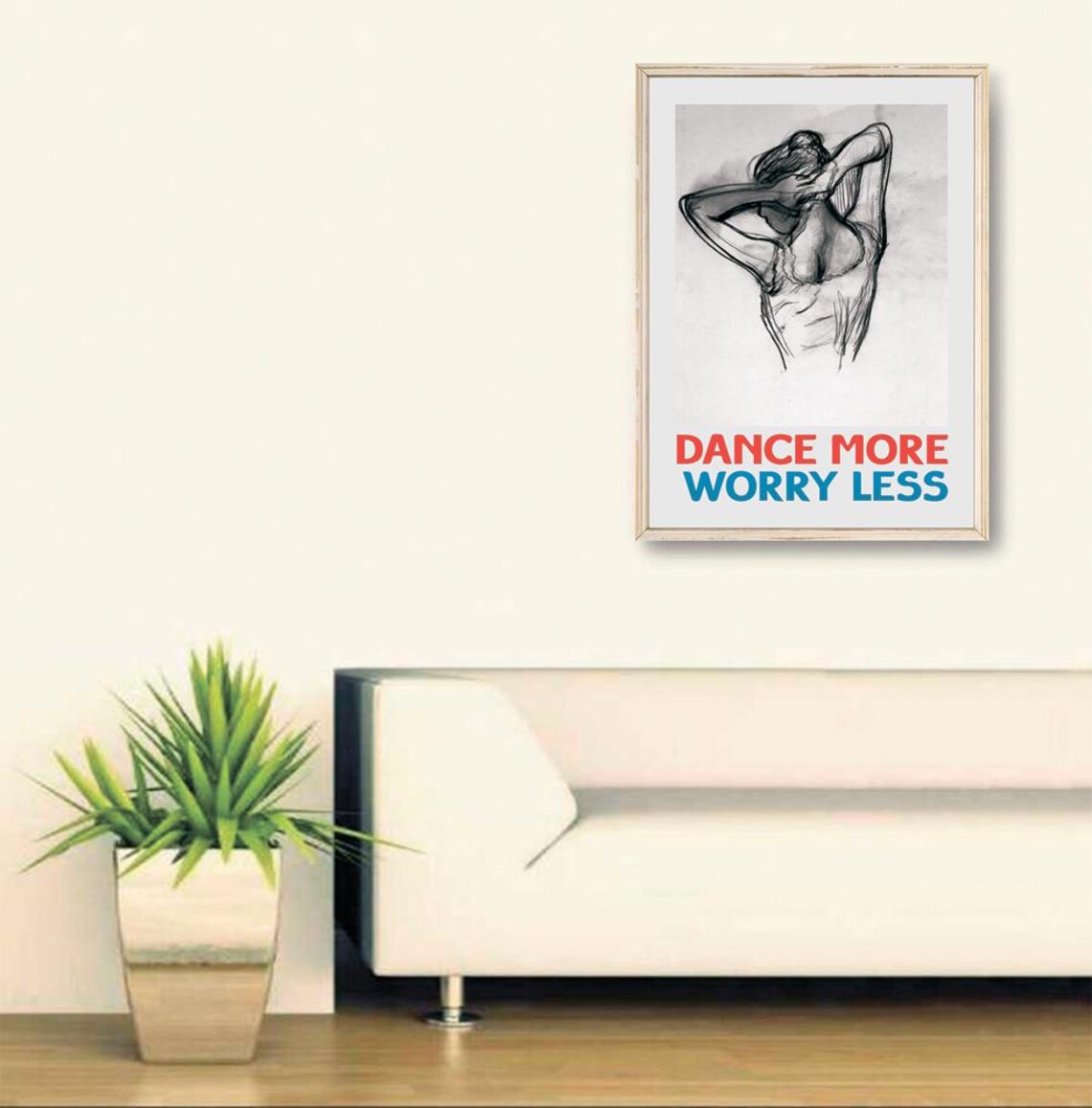Edgar Degas Dancer Print Dance More Worry Less Poster Dance Wall Art Quote Poster Typography Print Trendy Quote - Image 2