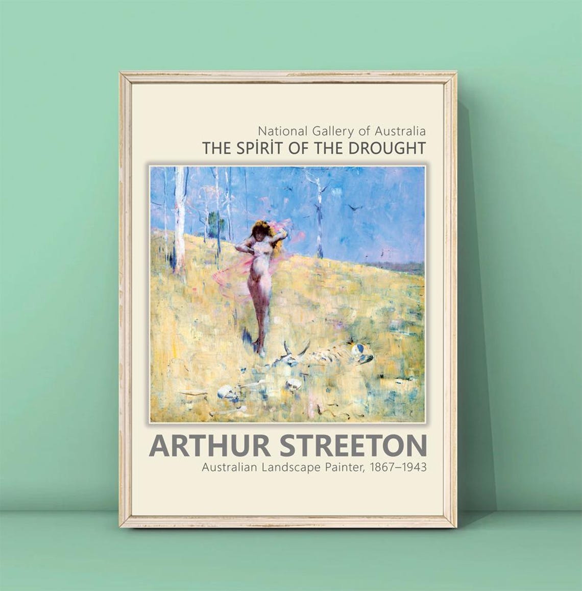 Arthur Streeton The Spirit Of The Drought 1895 Print Streeton Painting Paintings Of Nude Women Standing Outdoors
