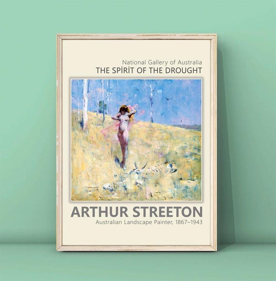 Arthur Streeton The Spirit Of The Drought 1895 Print Streeton Painting Paintings Of Nude Women Standing Outdoors