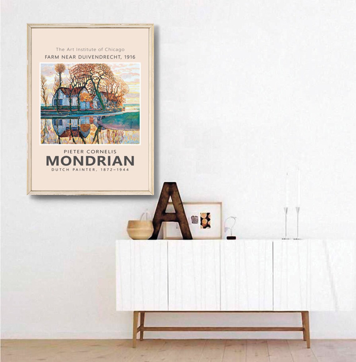 Pieter Cornelis Mondrian Farm Near Duivendrecht 1916 Landscape Poster - Image 2