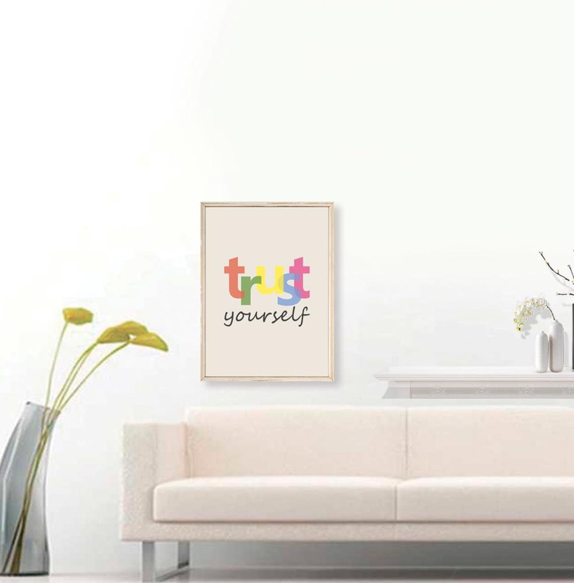 Trust Yourself Colorful Overlapped Letters Modern Quote Poster - Image 3