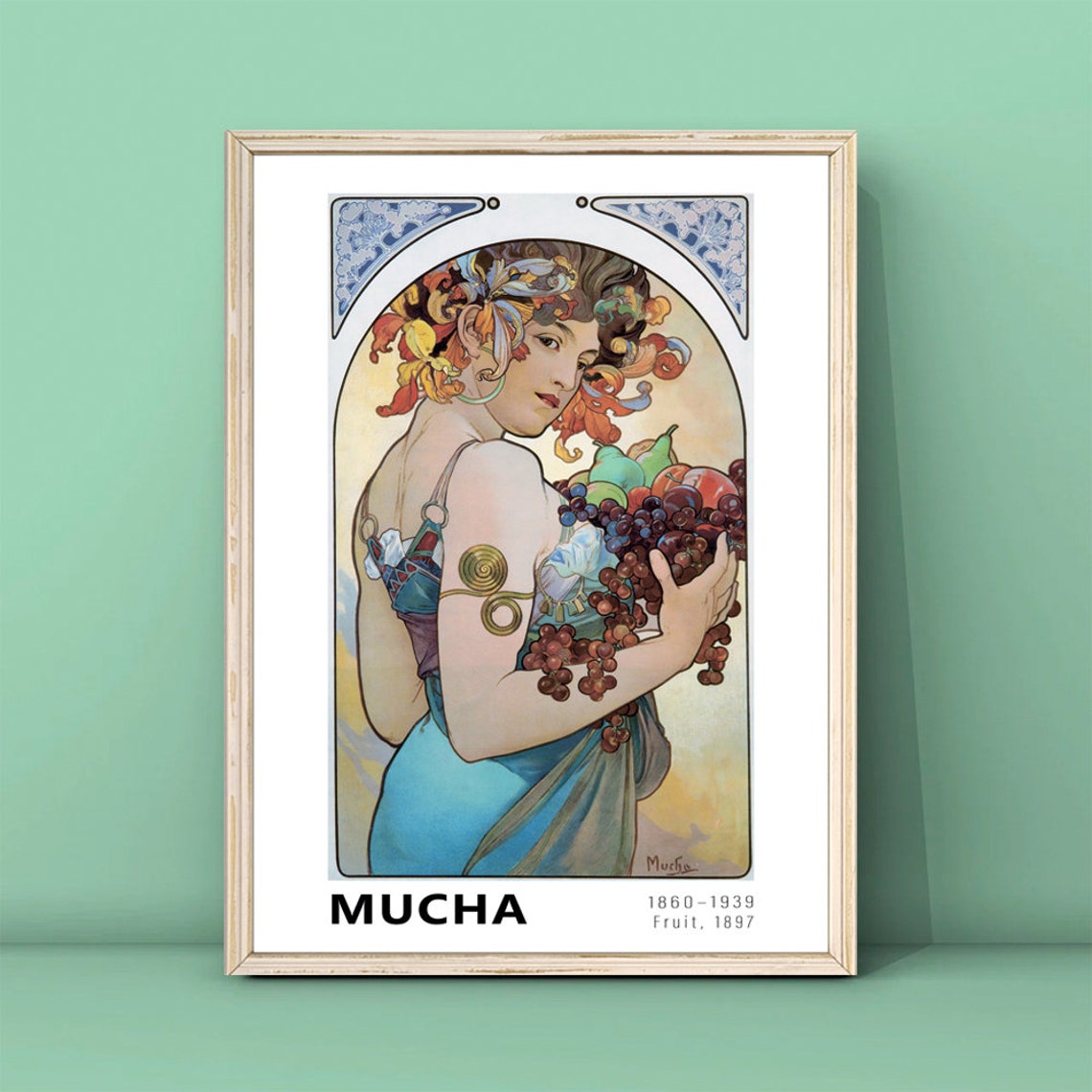 Alphonse Mucha Fruit 1897 Art Nouveau Exhibition Style Art Poster