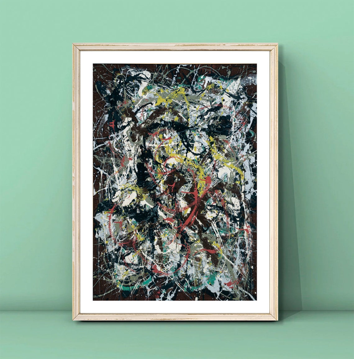 Jackson Pollock Dark Brown Drip Abstract Art Poster Vintage Wall Decor