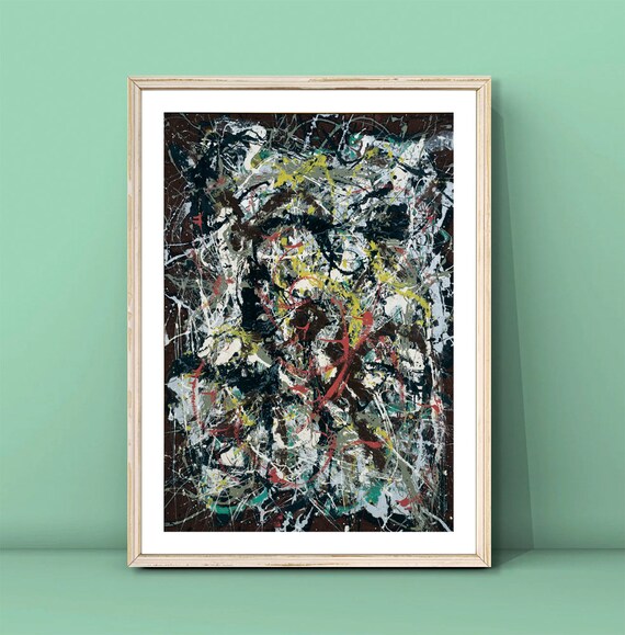 Jackson Pollock Dark Brown Drip Abstract Art Poster Vintage Wall Decor