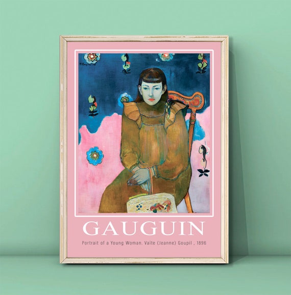 Paul Gauguin Portrait Young Woman 1896 Pink Background Poster