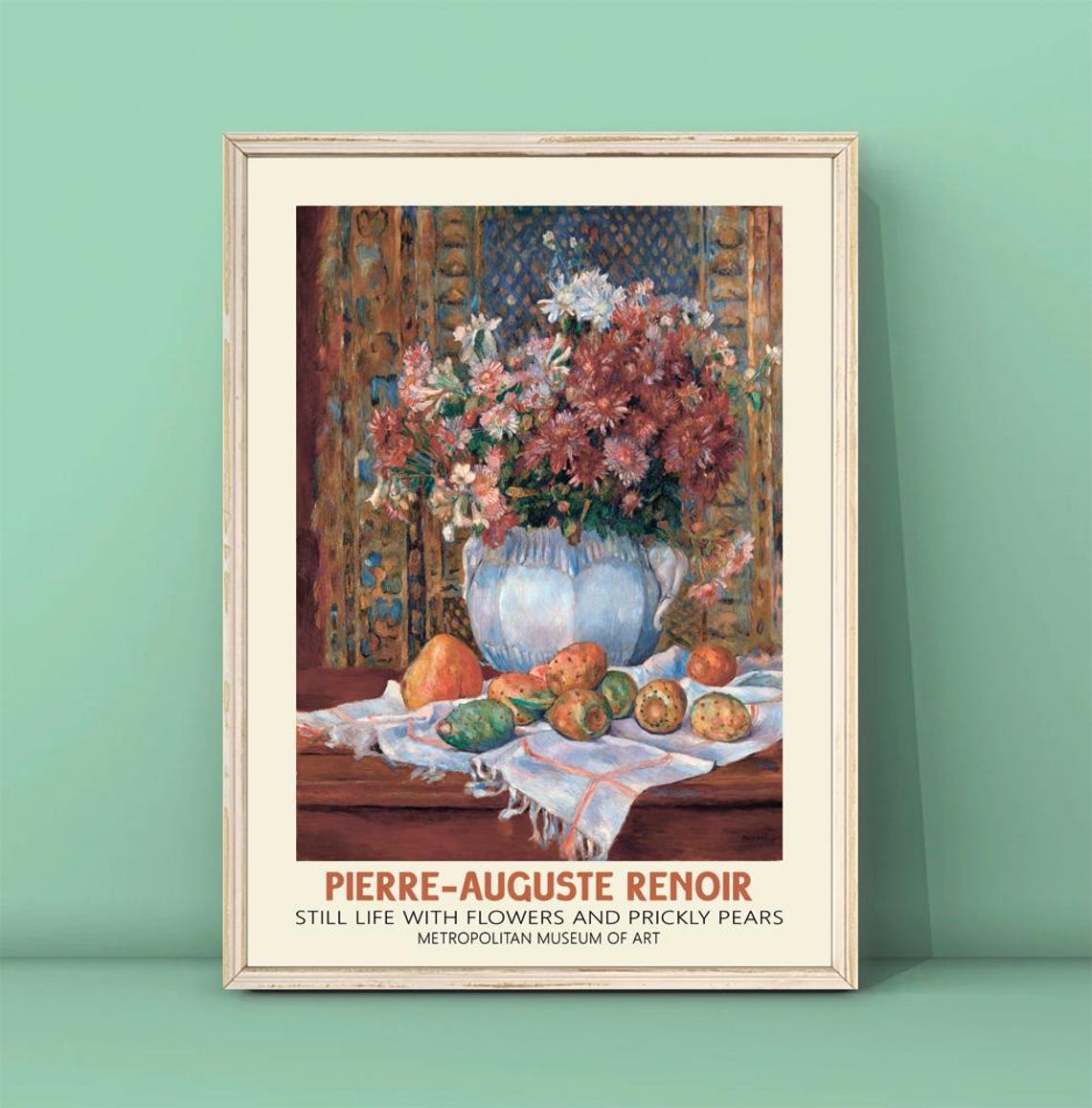 Pierre-Auguste Renoir Still Life with Flowers and Prickly Pears Poster