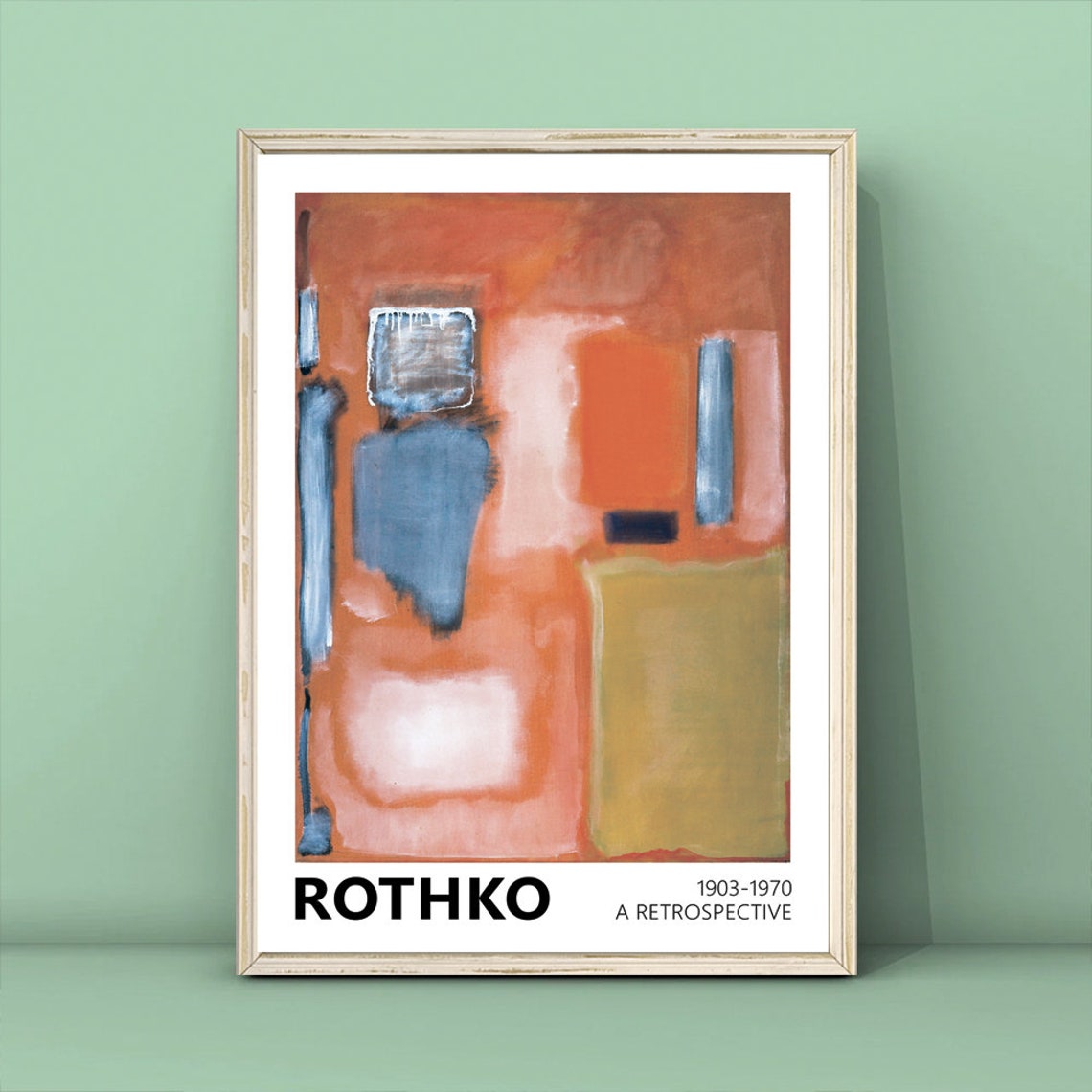 Mark Rothko Orange Blue Abstract Color Field Retrospective Poster - Image 3