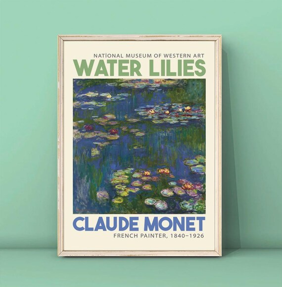 Claude Monet Water Lilies Museum Exhibition Impressionist Art Poster