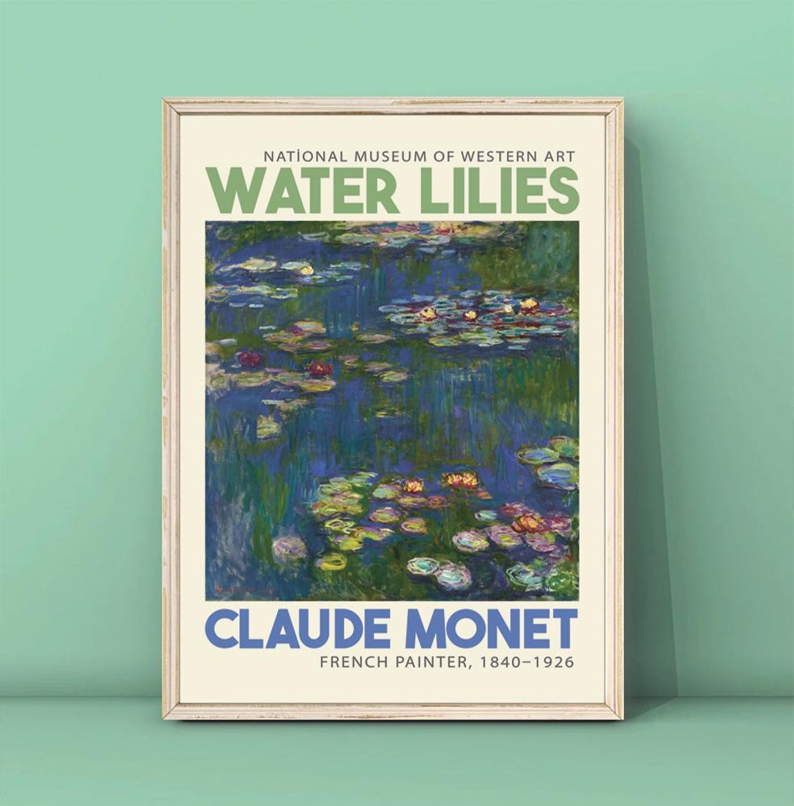 Claude Monet Water Lilies Museum Exhibition Impressionist Art Poster