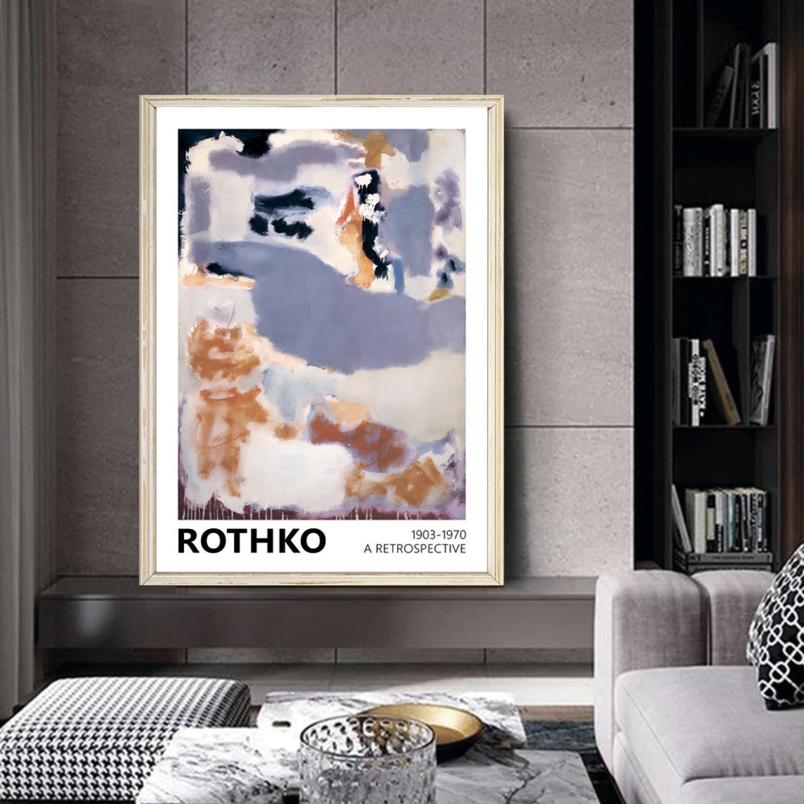 Mark Rothko Soft Blue And Gold Abstract Art Retrospective Poster - Image 2