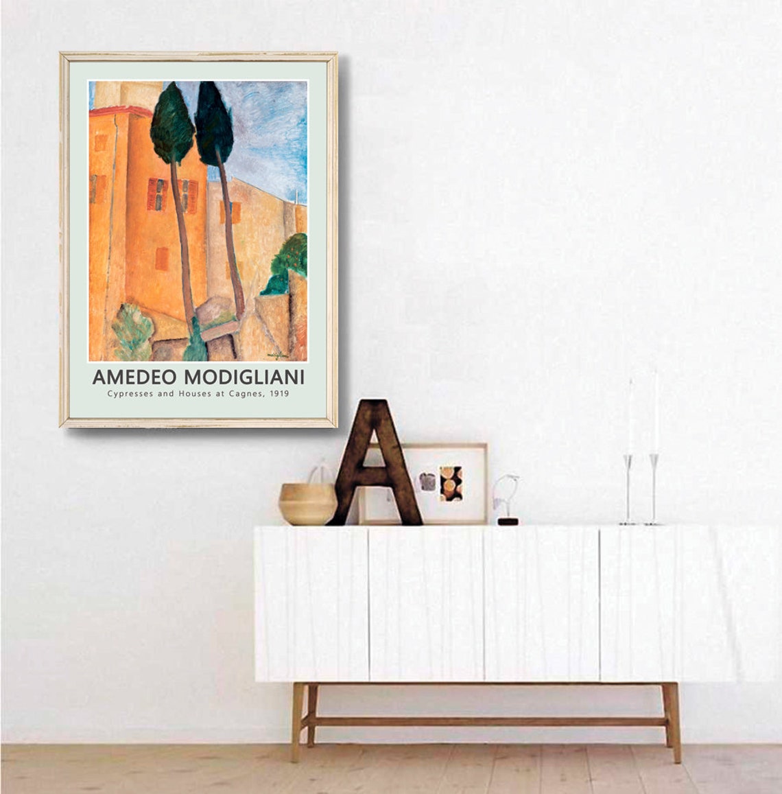 Amedeo Modigliani Cypresses And Houses At Cagnes 1919 Poster - Image 3