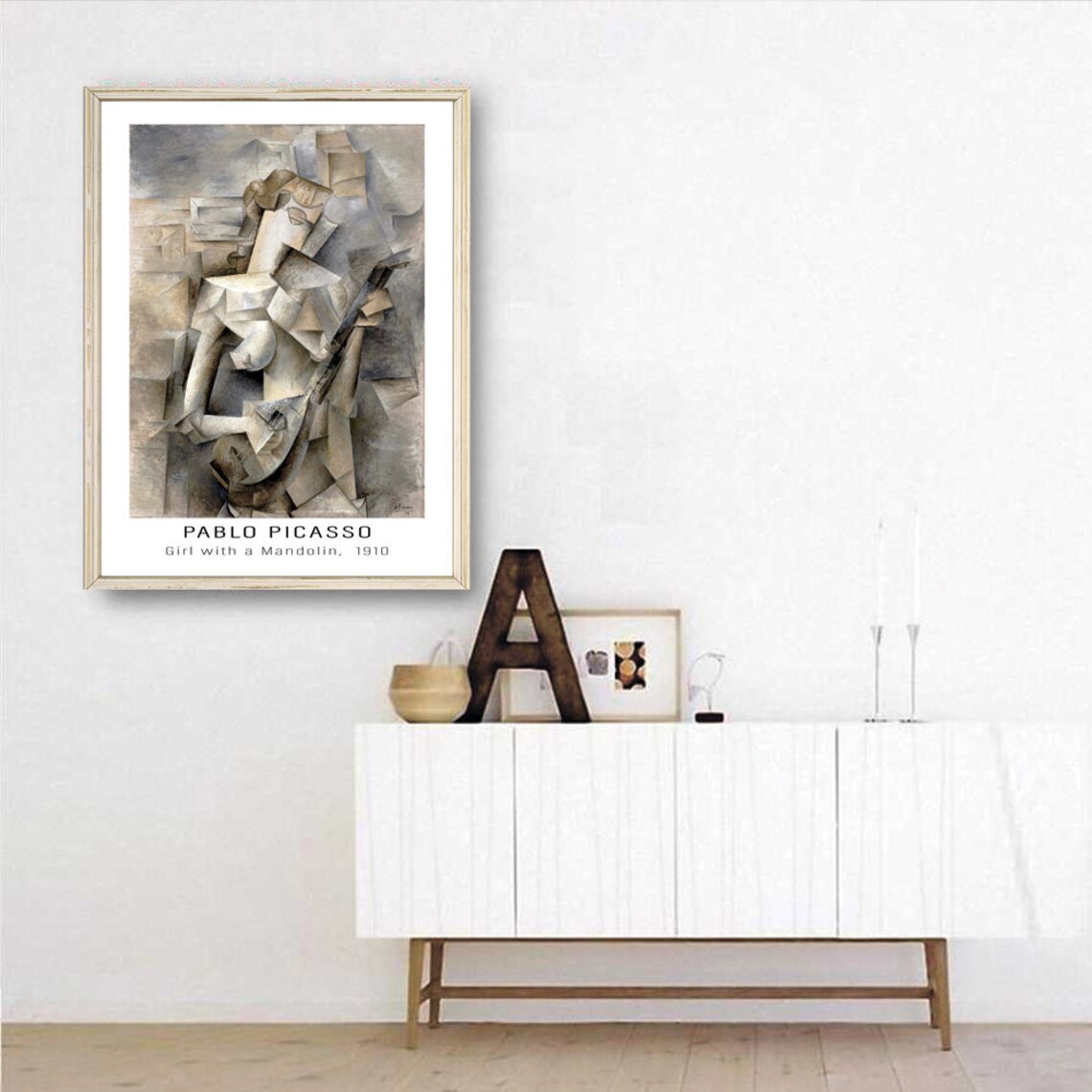 Girl With A Mandolin, Picasso Cubist Art Print - Image 3