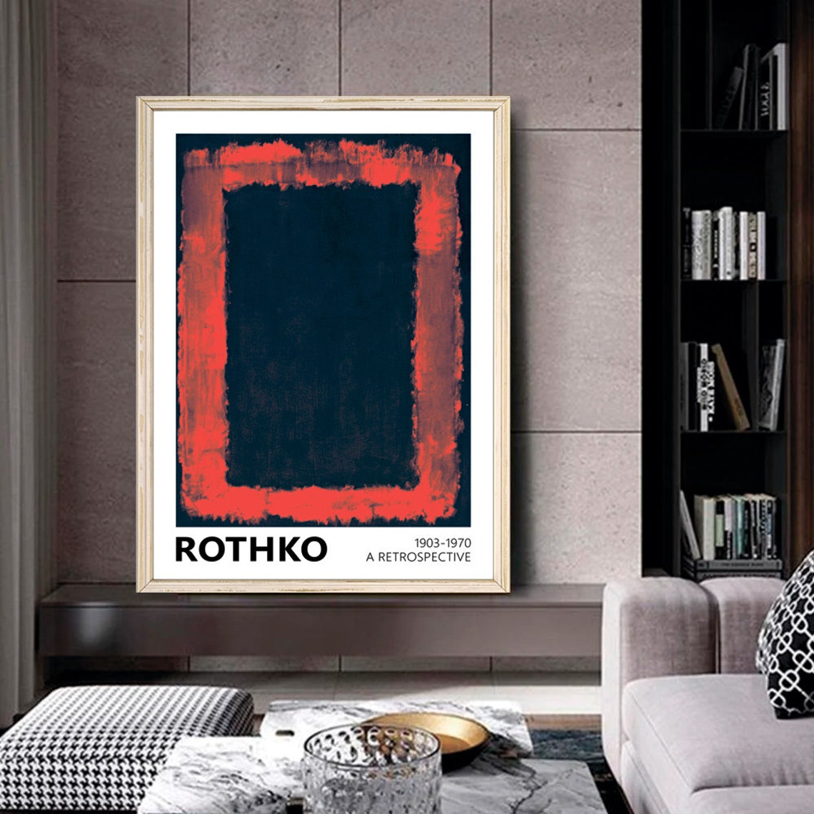 Bold Mark Rothko Red Black Color Field Retrospective Art Poster - Image 2