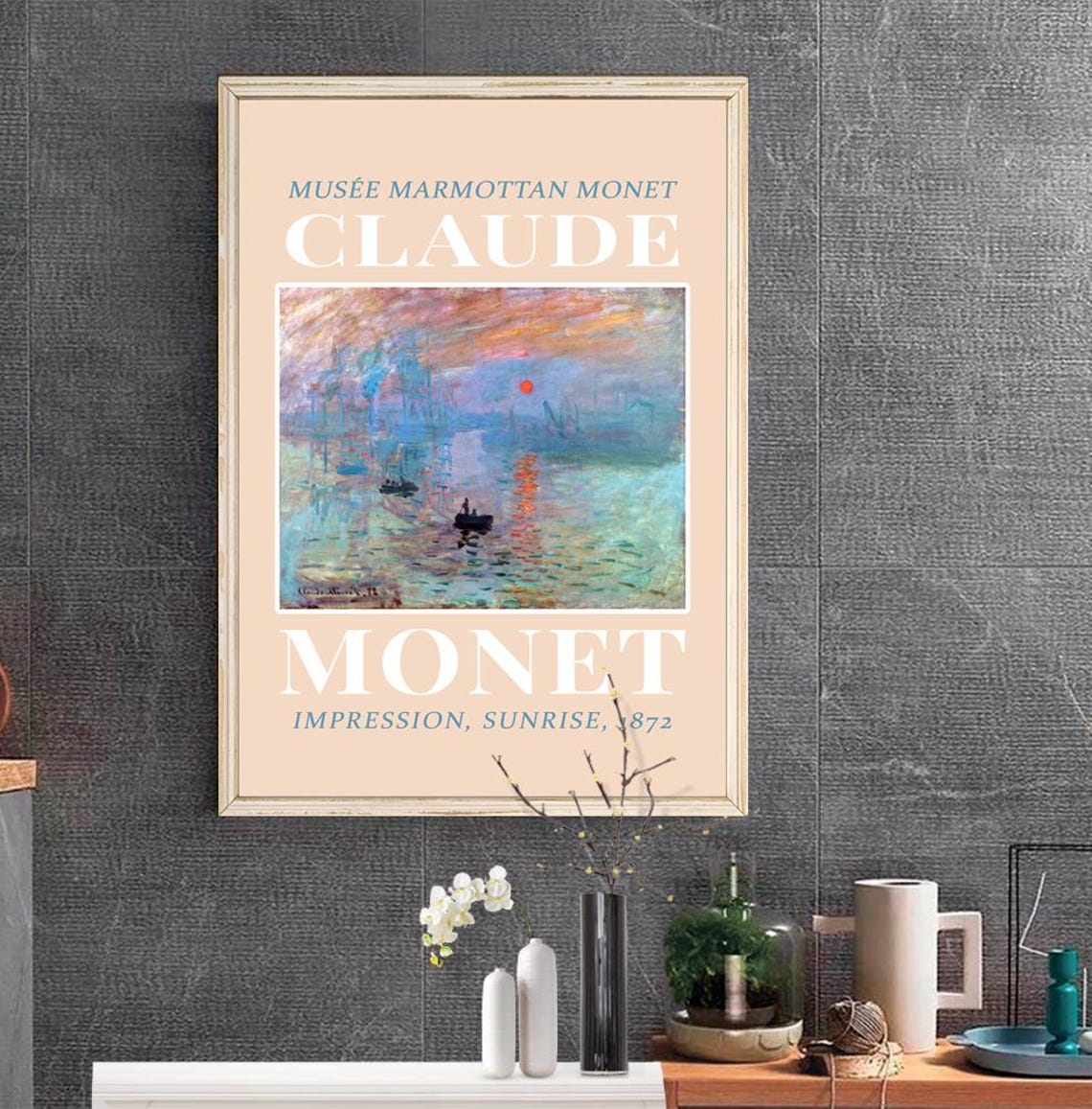 Claude Monet Impression Sunrise 1872 Museum Exhibition Poster - Image 2