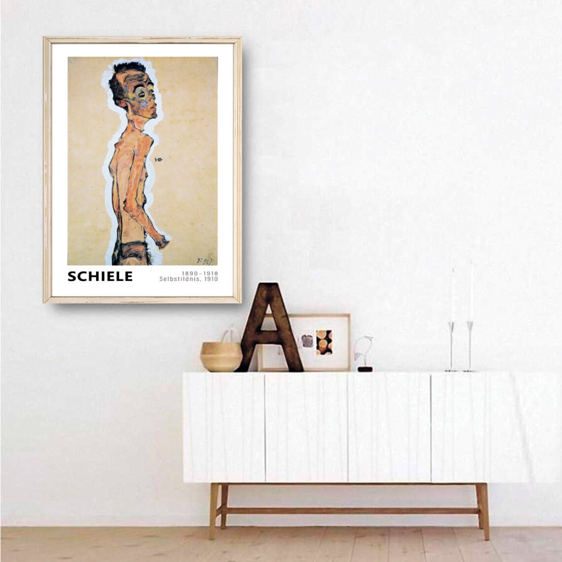 Egon Schiele Self Portrait Vintage Poster - Image 2
