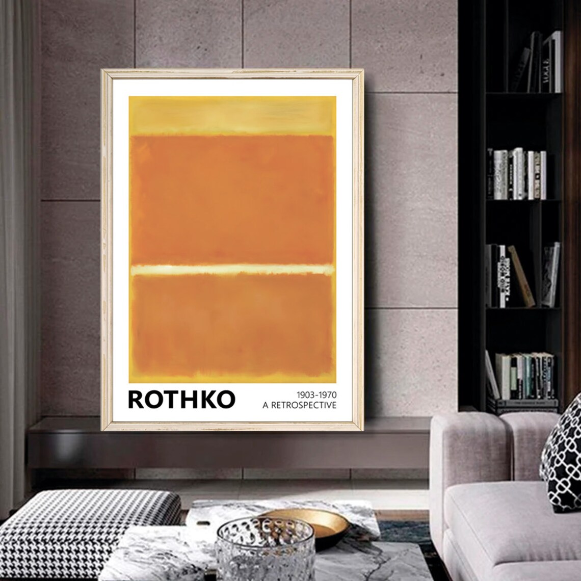 Mark Rothko Retrospective Exhibition Poster Orange Yellow Abstract Color Field - Image 2