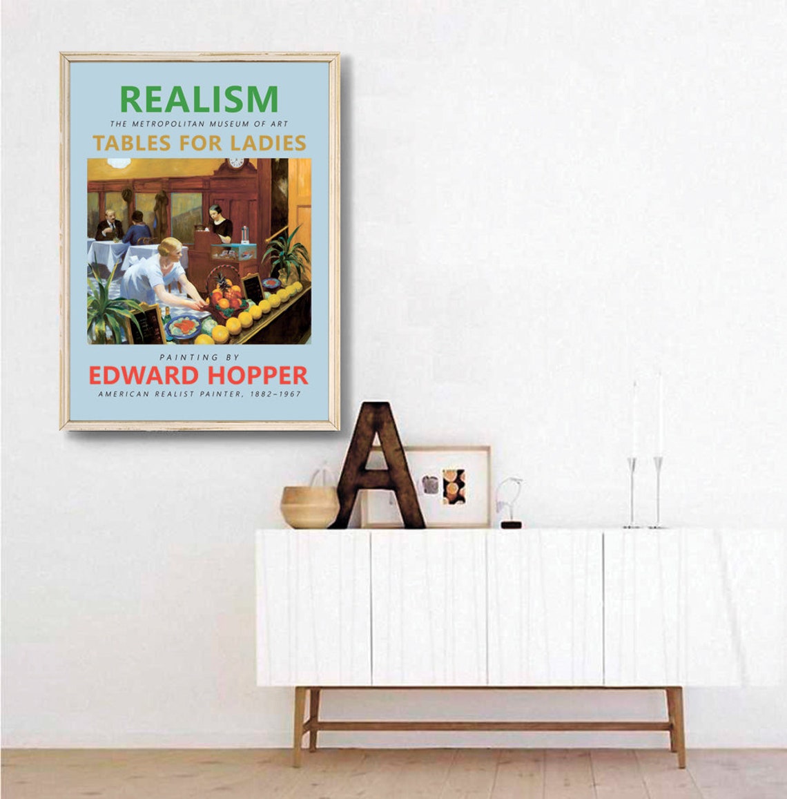 Edward Hopper Tables for Ladies 1930 Realism Restaurant Poster - Image 3