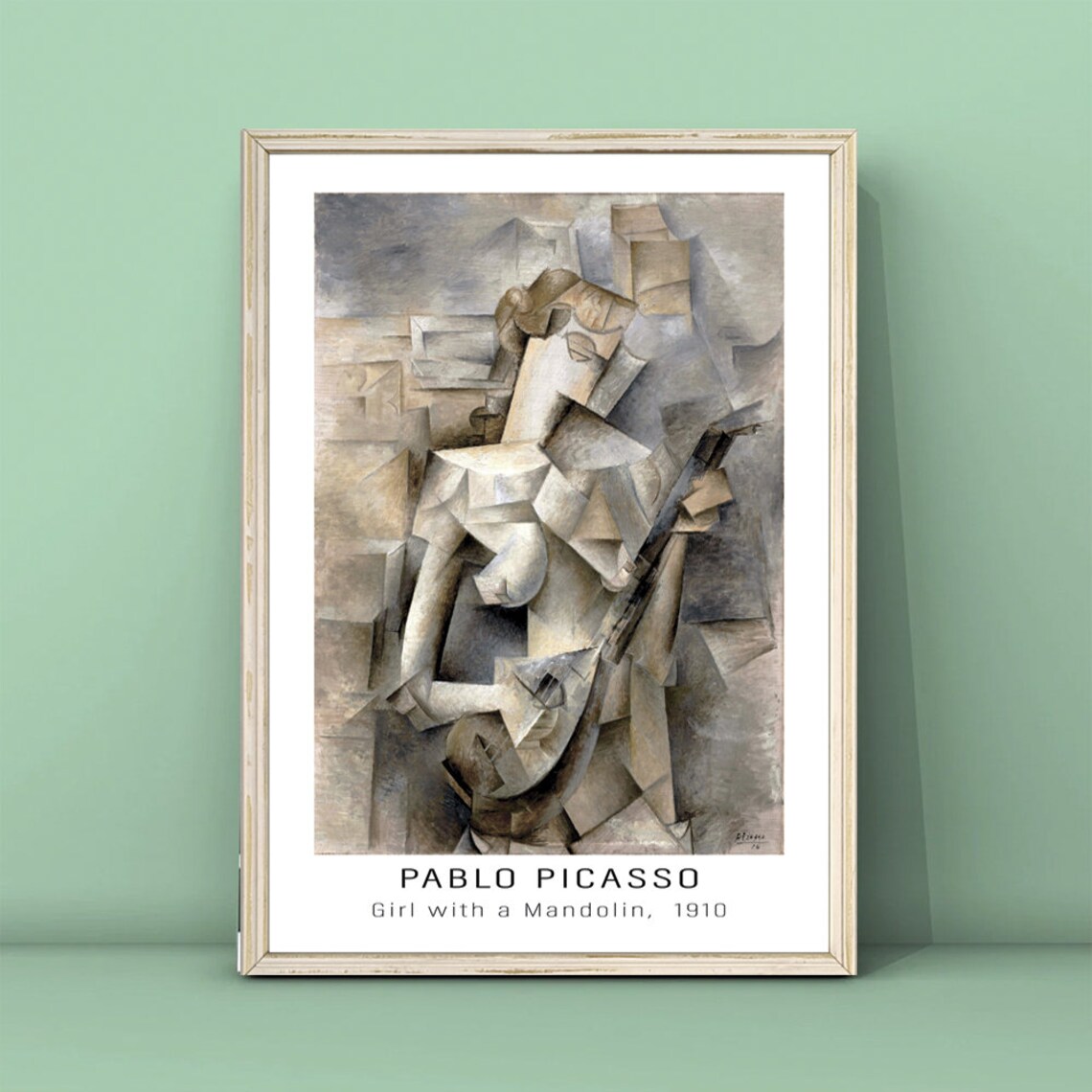 Girl With A Mandolin, Picasso Cubist Art Print