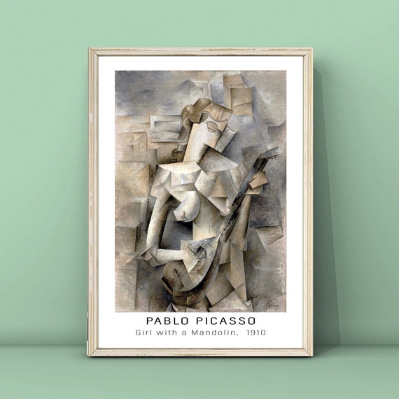 Girl With A Mandolin, Picasso Cubist Art Print