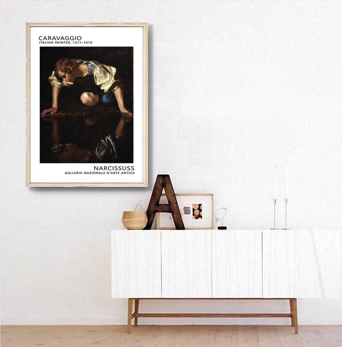 Caravaggio Narcissus Reflection Baroque Masterpiece Gallery Poster - Image 3