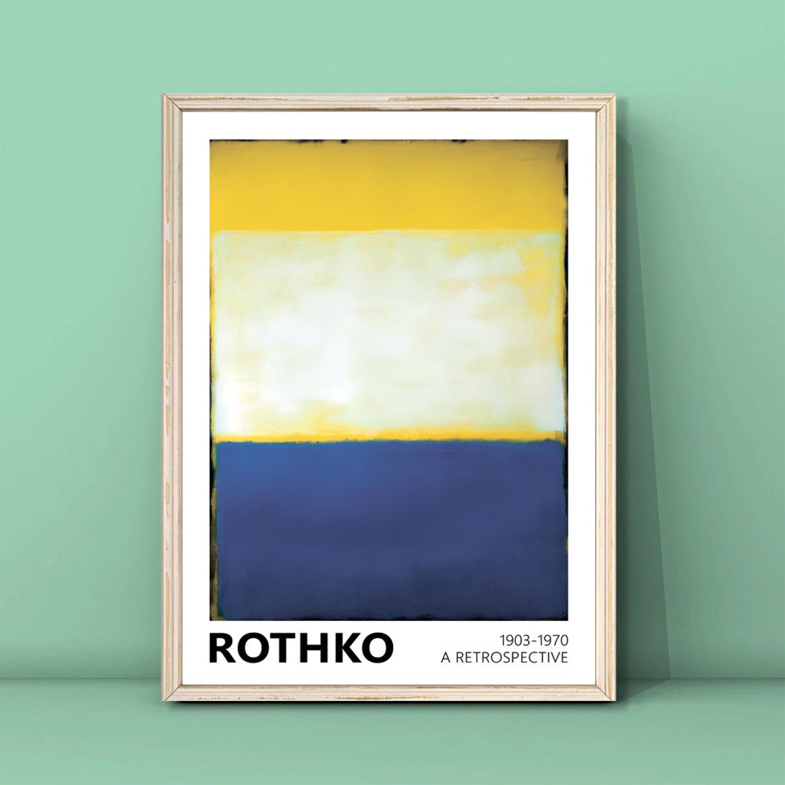 Mark Rothko Yellow White and Blue Color Field Retrospective Poster