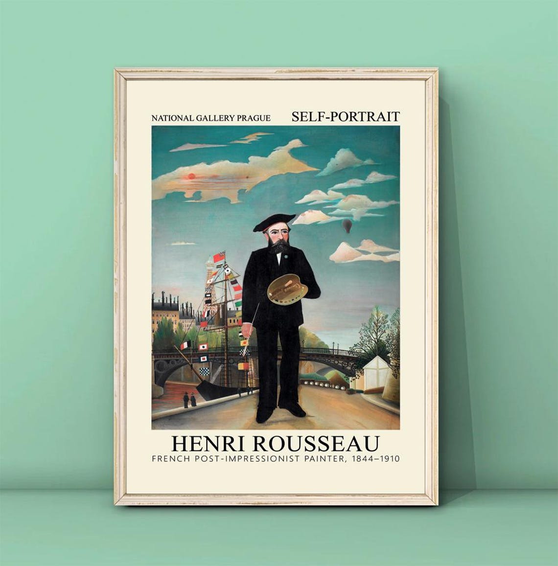 Henri Rousseau Self Portrait 1890 Painter With Palette Museum Poster