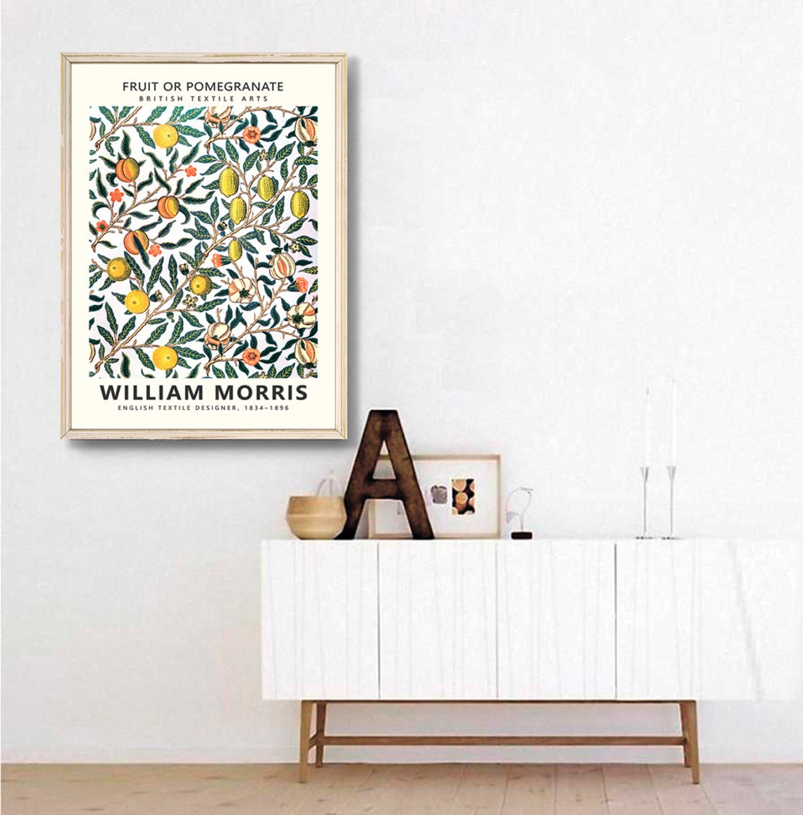 William Morris Fruit or Pomegranate Textile Pattern Vintage Poster - Image 3