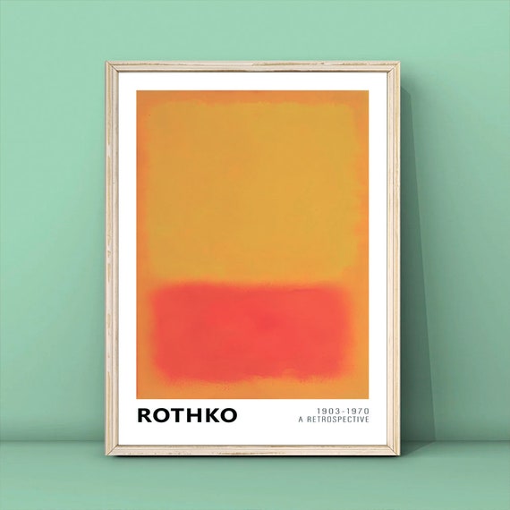 Mark Rothko Yellow Red Orange Art Print Exhibition Poster Modern Wall Decor Rothko Reproduction Poster Minimalism Print