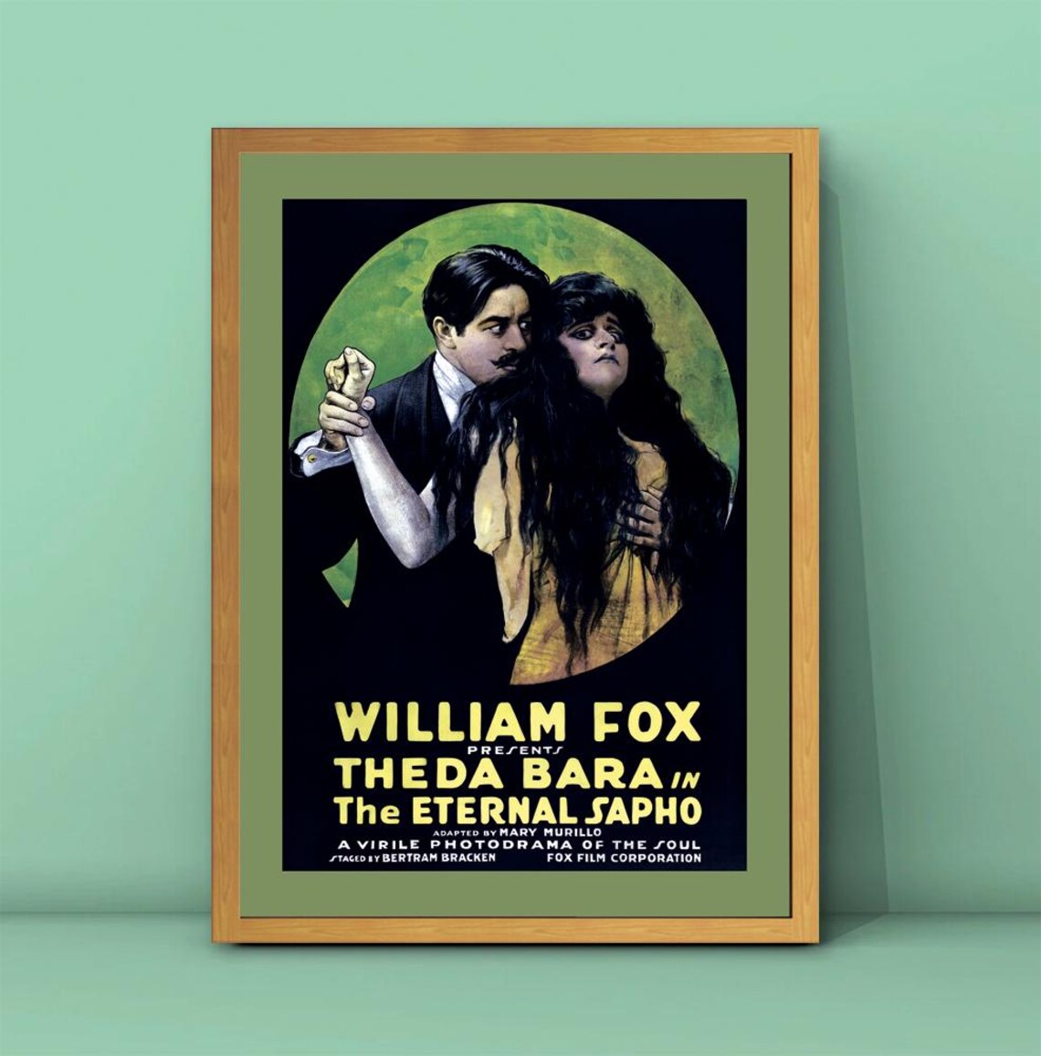 Theda Bara The Eternal Sapho Vintage Silent Film Movie Poster