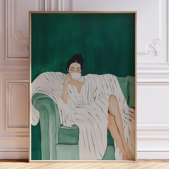 Girl With - Modern Travel Poster